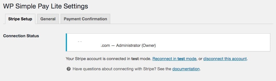 Stripe Account is Connected